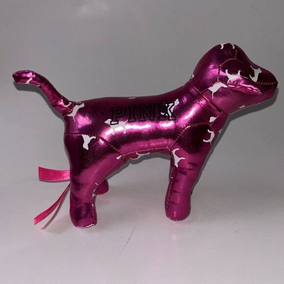 Metallic PINK Victorias Secret dog 8" plush/stuffed Valentine - Picture 3 of 7